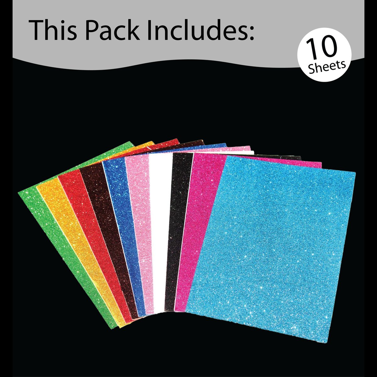 Unwynd Glitter Foam Sheets - Pack of 10