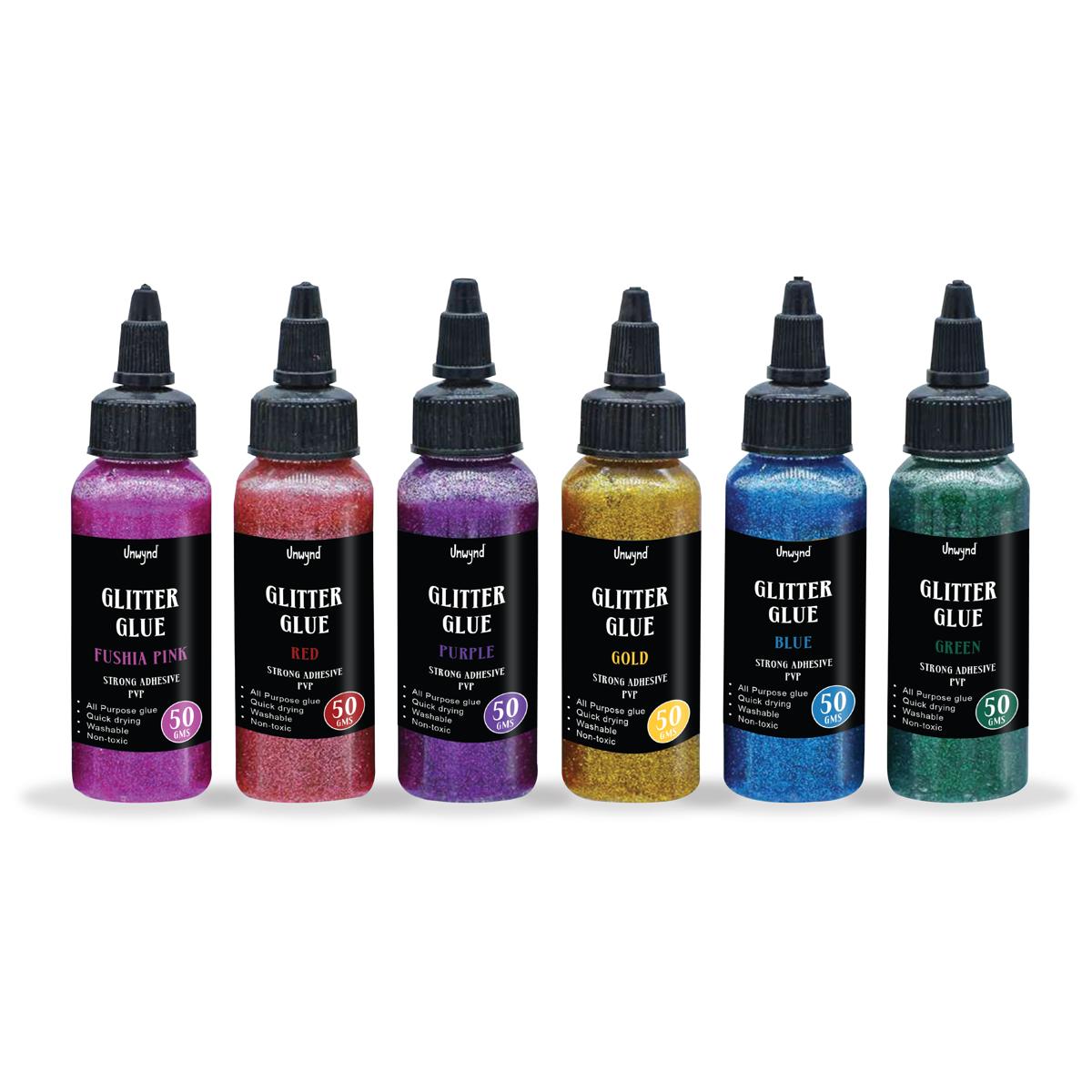 Unwynd Glitter Glue Set of 6 - 50gms