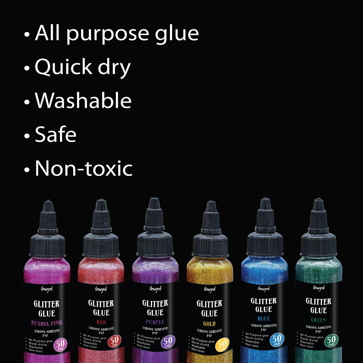 Unwynd Glitter Glue Set of 6 - 50gms