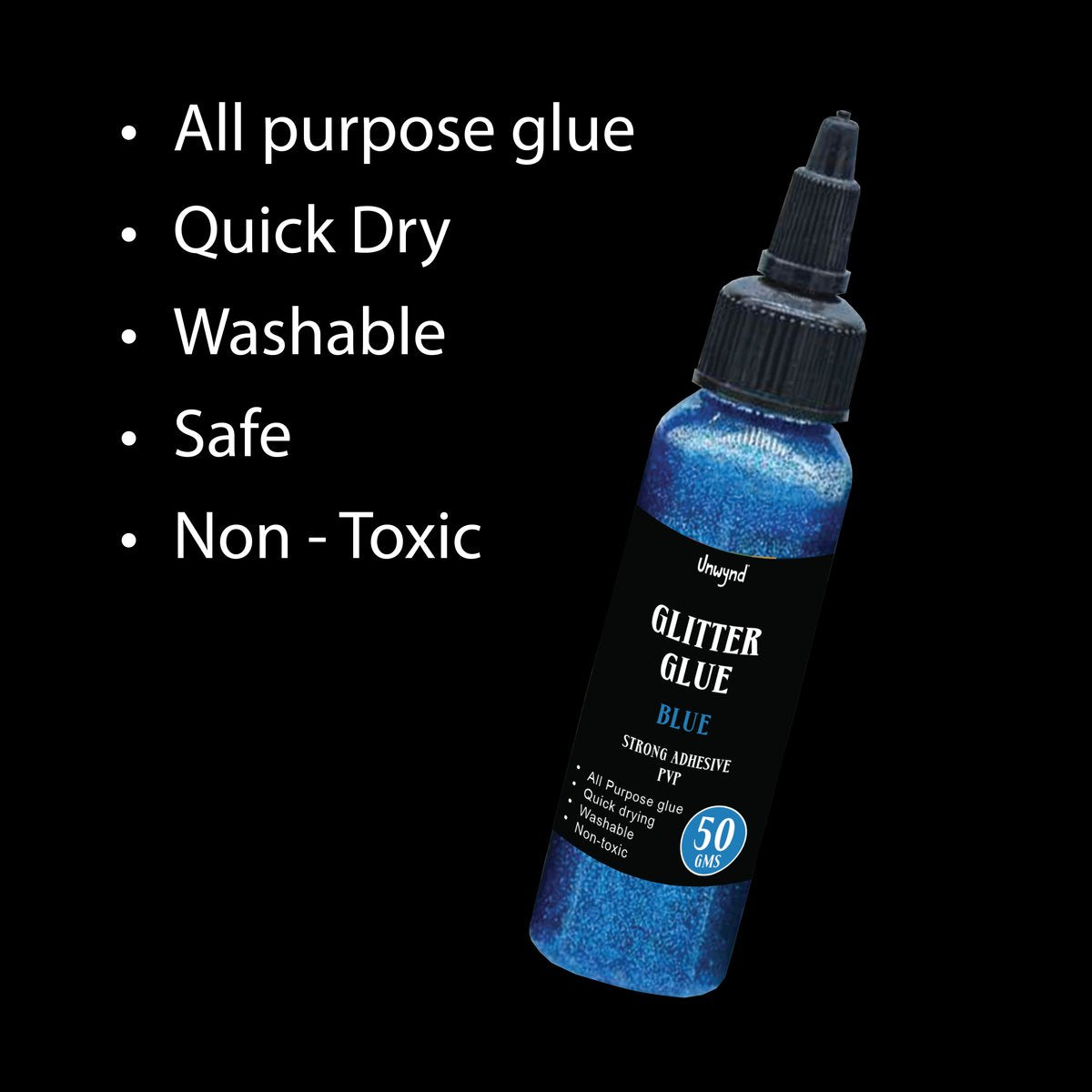 Unwynd Glitter Glue Blue - 50gms