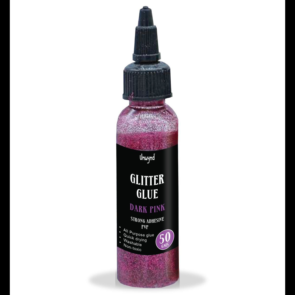 Unwynd Glitter Glue Dark Pink - 50gms