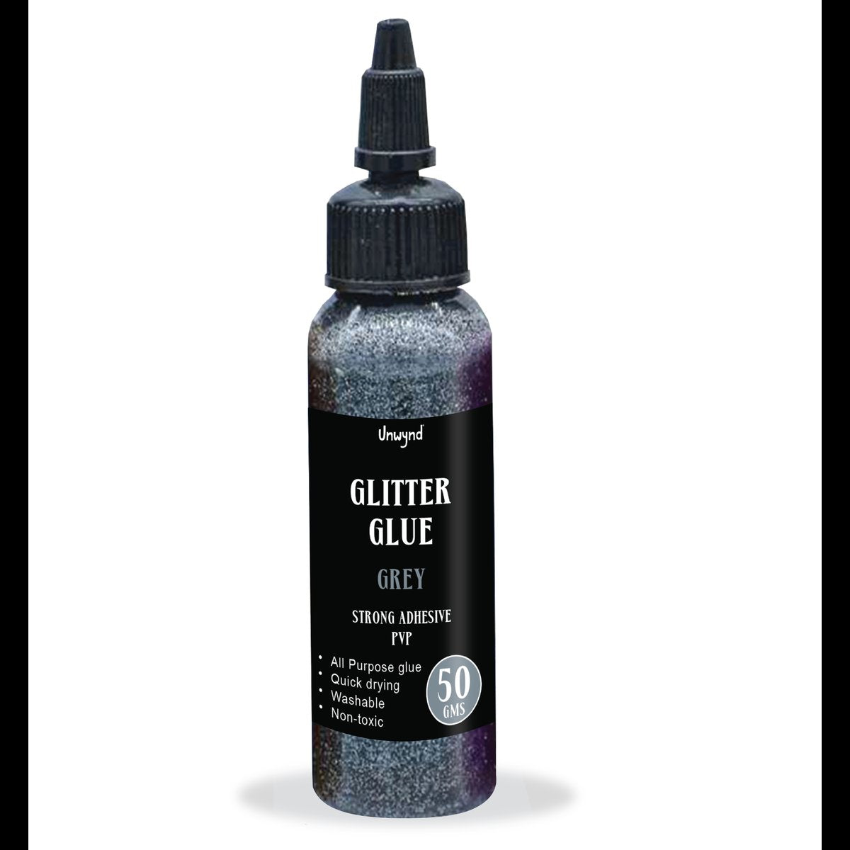 Unwynd Glitter Glue Grey - 50gms