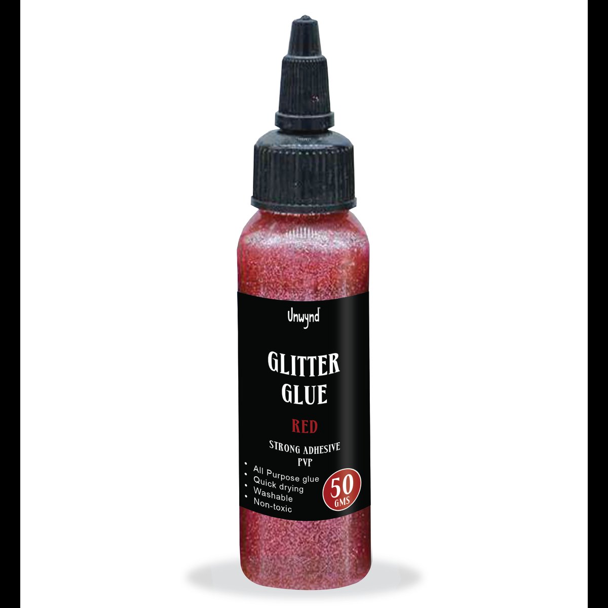 Unwynd Glitter Glue Red - 50gms