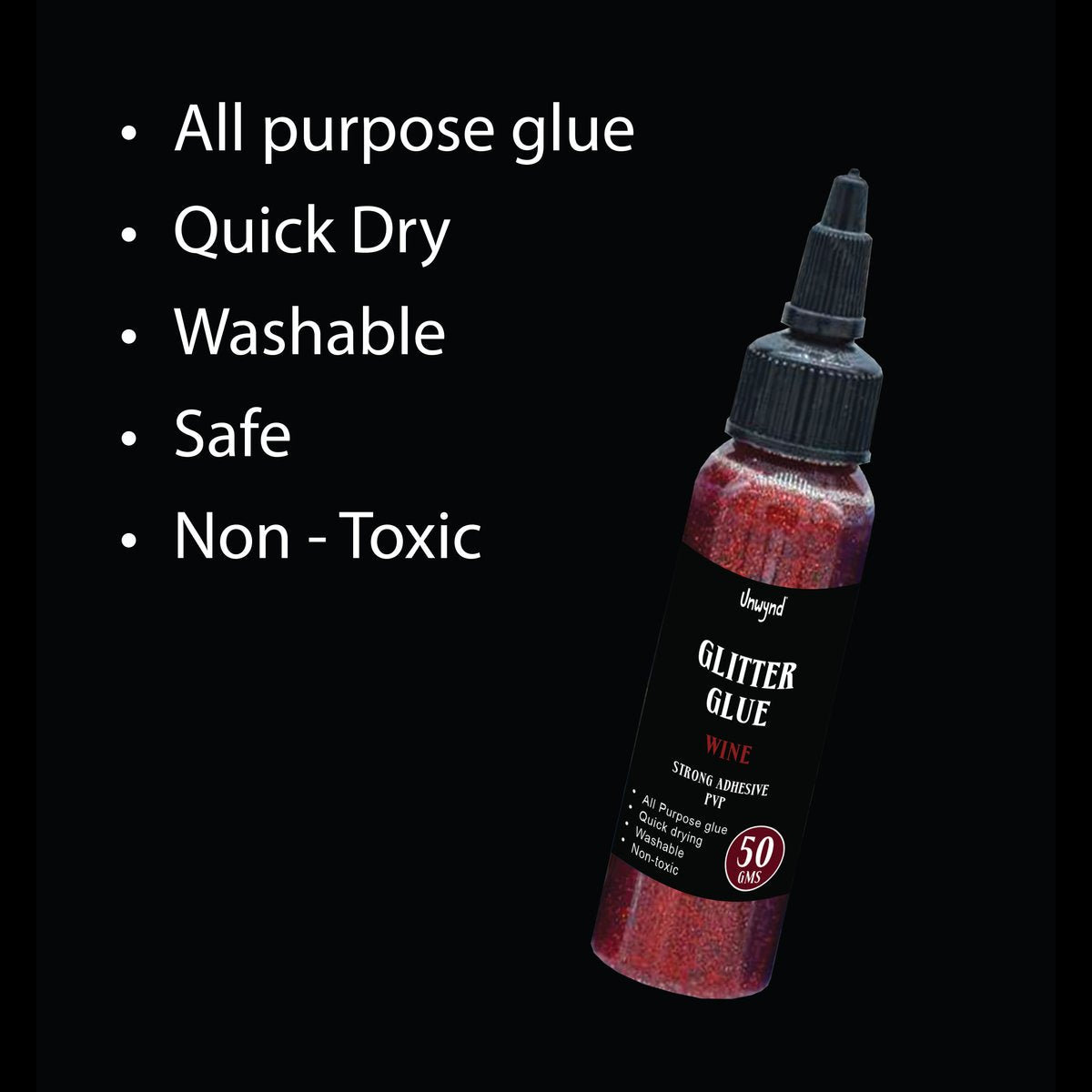 Unwynd Glitter Glue Wine - 50gms