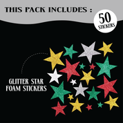 Unwynd Gold Glitter Star Stickers - Pack of 25