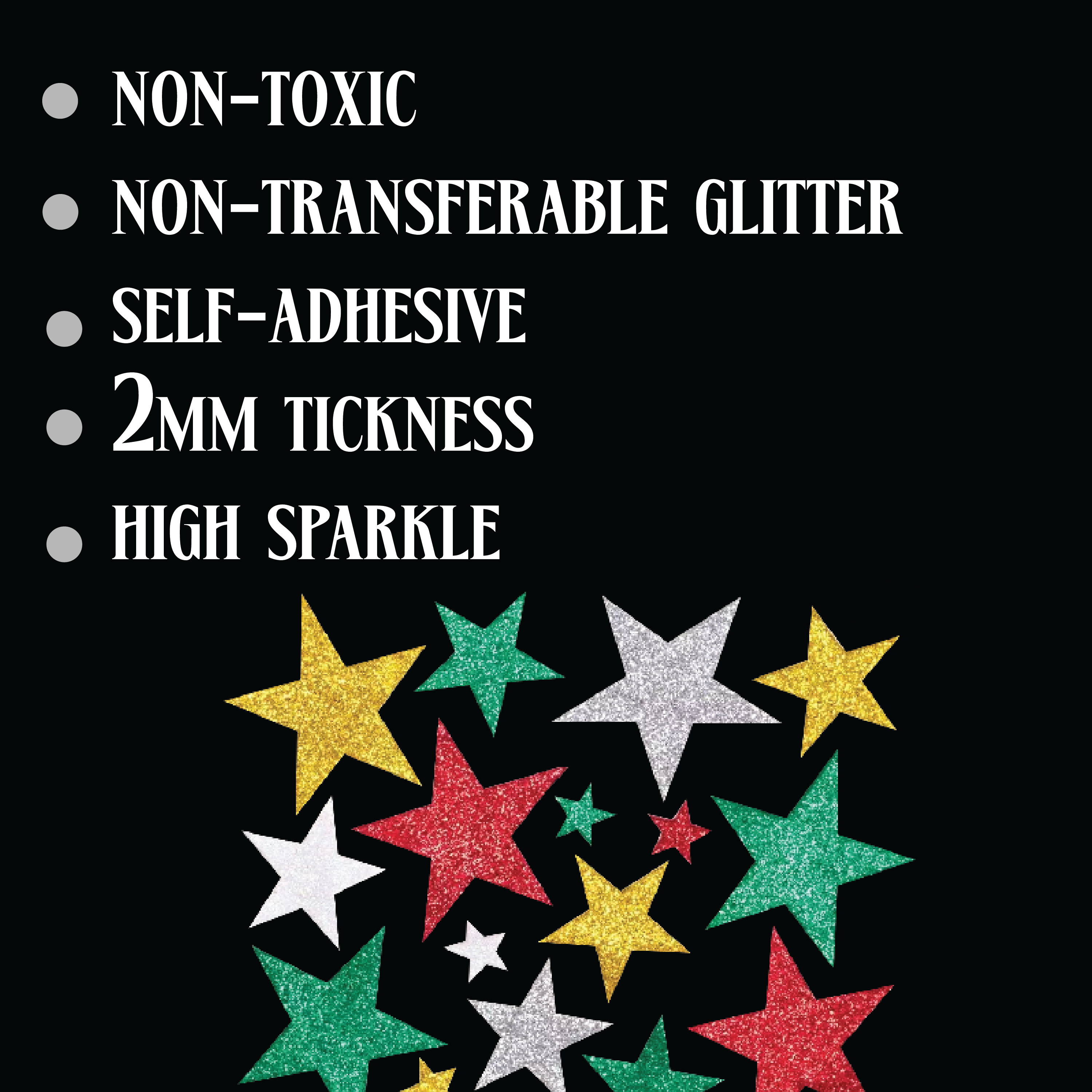 Unwynd Gold Glitter Star Stickers - Pack of 25