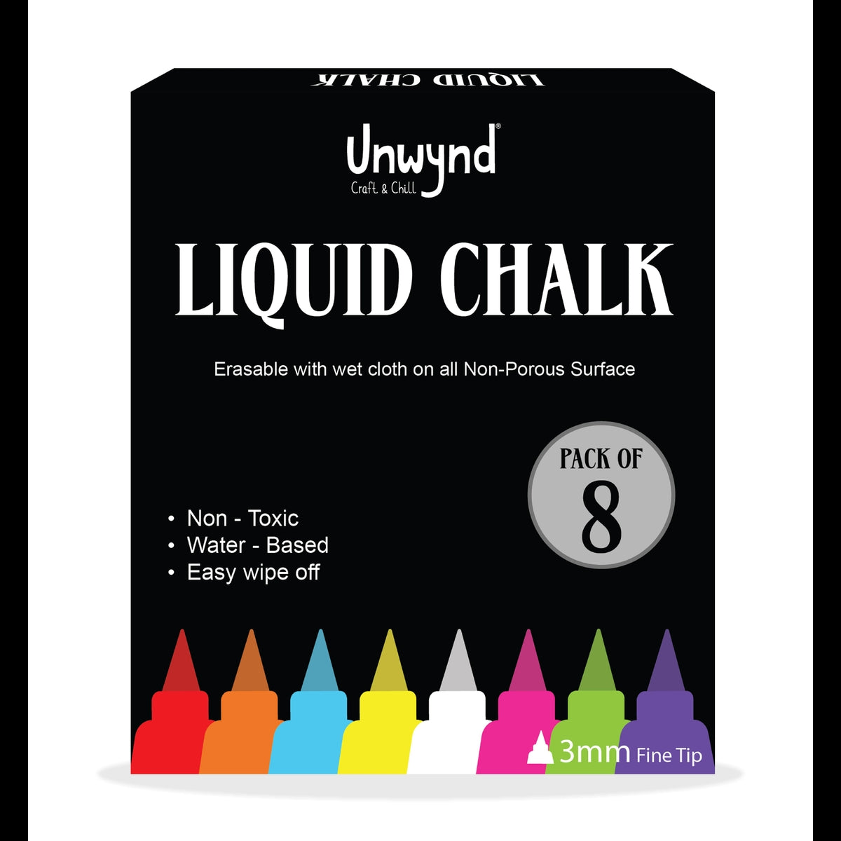 Unwynd Liquid Chalk Markers - Set of 8