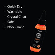 Unwynd Neon Glitter Glue - Orange - 70ml