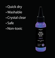 Unwynd Neon Glitter Glue- Purple - 70ml