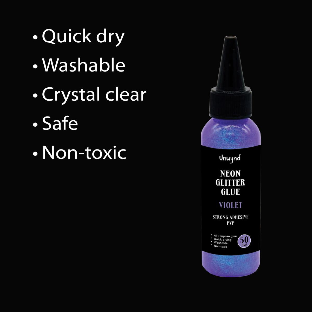 Neon Glitter Glue- Violet - 70ml