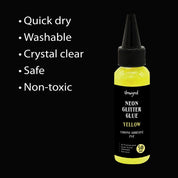 Unwynd Neon Glitter Glue - Yellow - 70ml