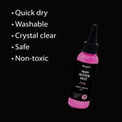 Unwynd Neon Glitter Glue- Pink - 70ml