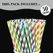 Unwynd Colourful Paper Straws - Pack of 50