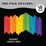 Unwynd Ice Cream Sticks Colourful - Pack of 50