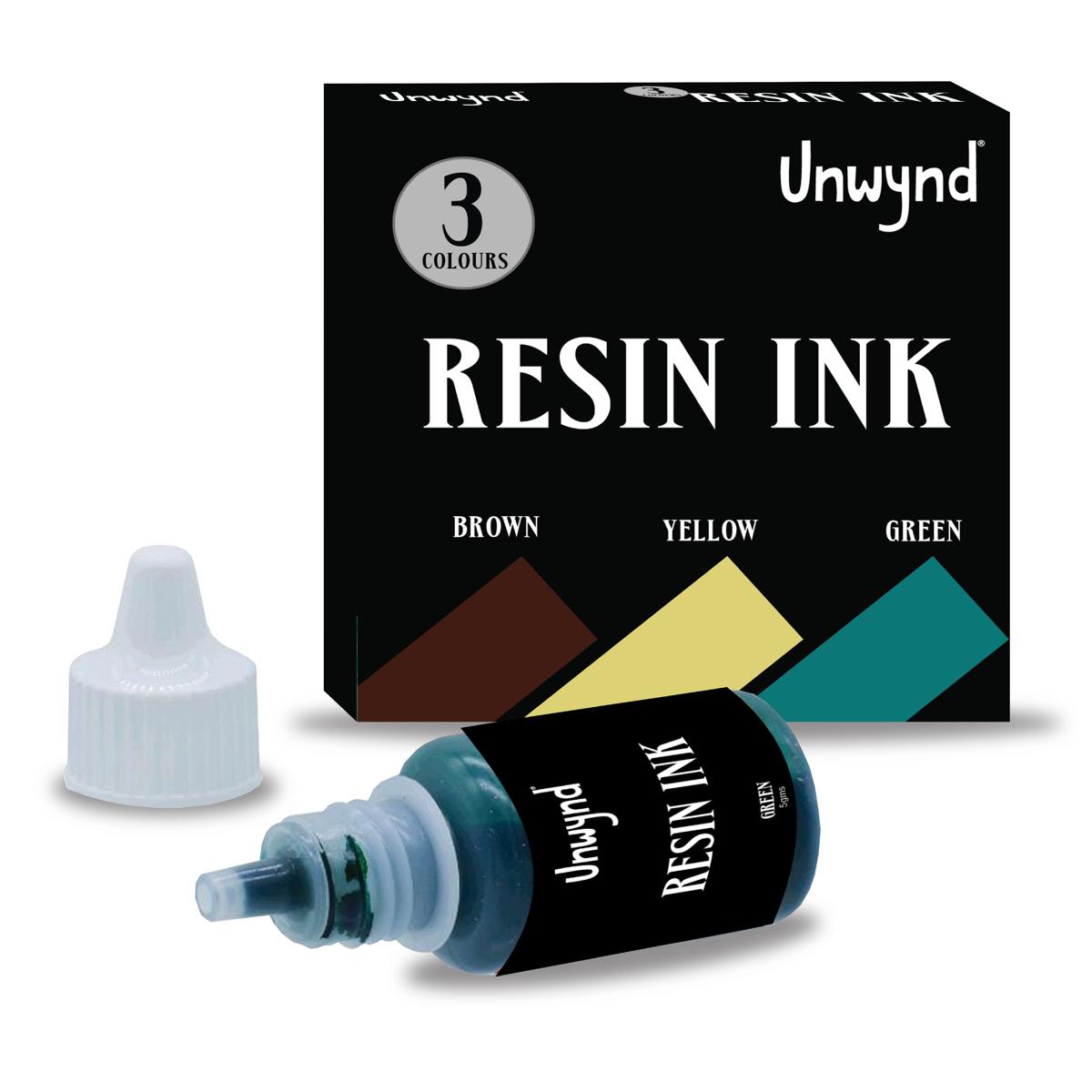 Unwynd Resin Ink - Set of 3 Brown/Yellow/Green