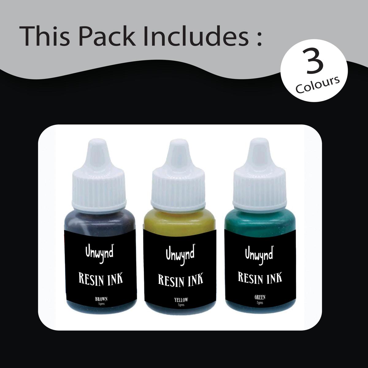 Unwynd Resin Ink - Set of 3 Brown/Yellow/Green