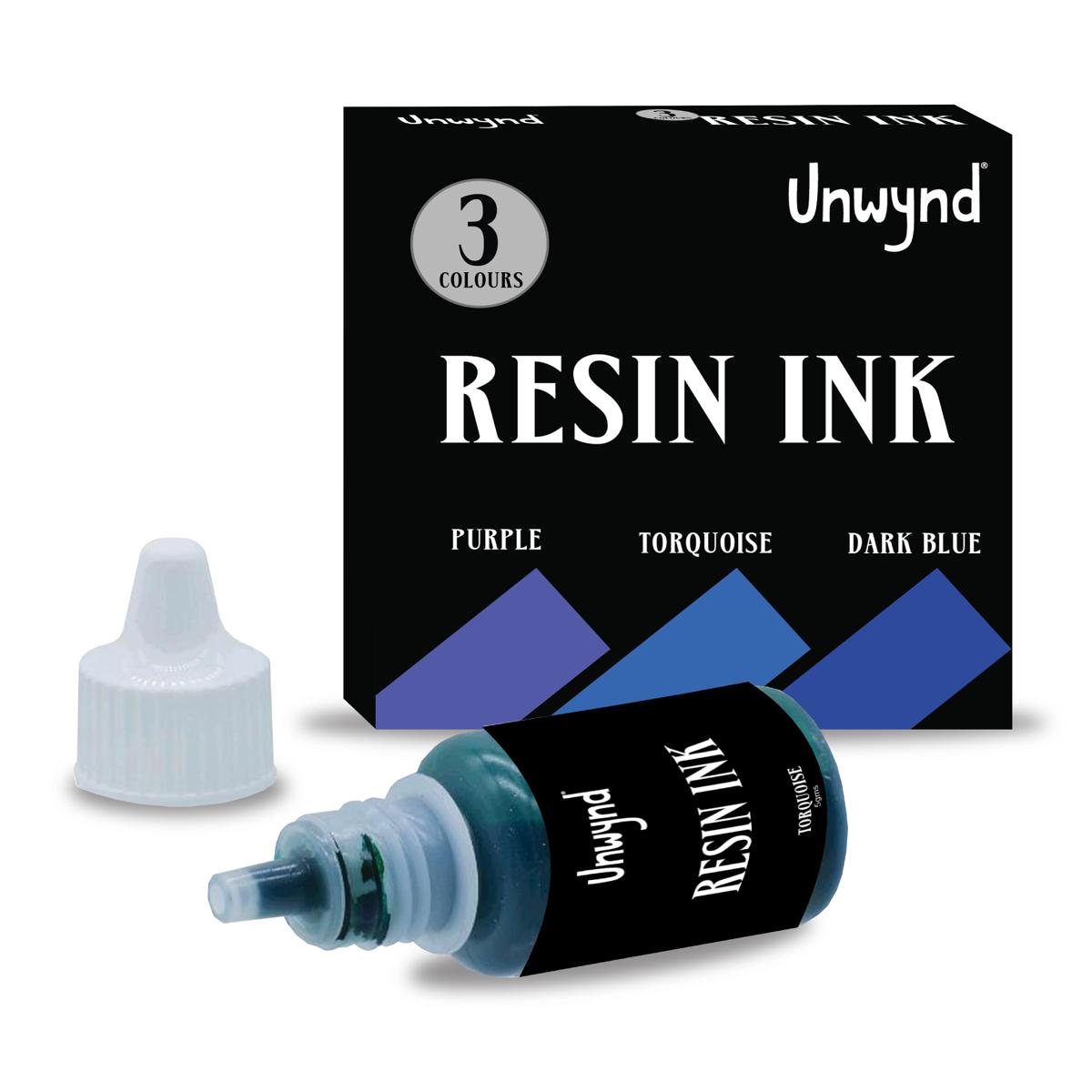 Unwynd Resin Ink - Set of 3 Dark Blue/Puple/Turquoise