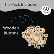 Unwynd Wooden Buttons Natural - Pack of 50