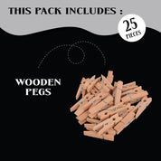 Unwynd Wooden Pegs Natural Large - Pack of 25