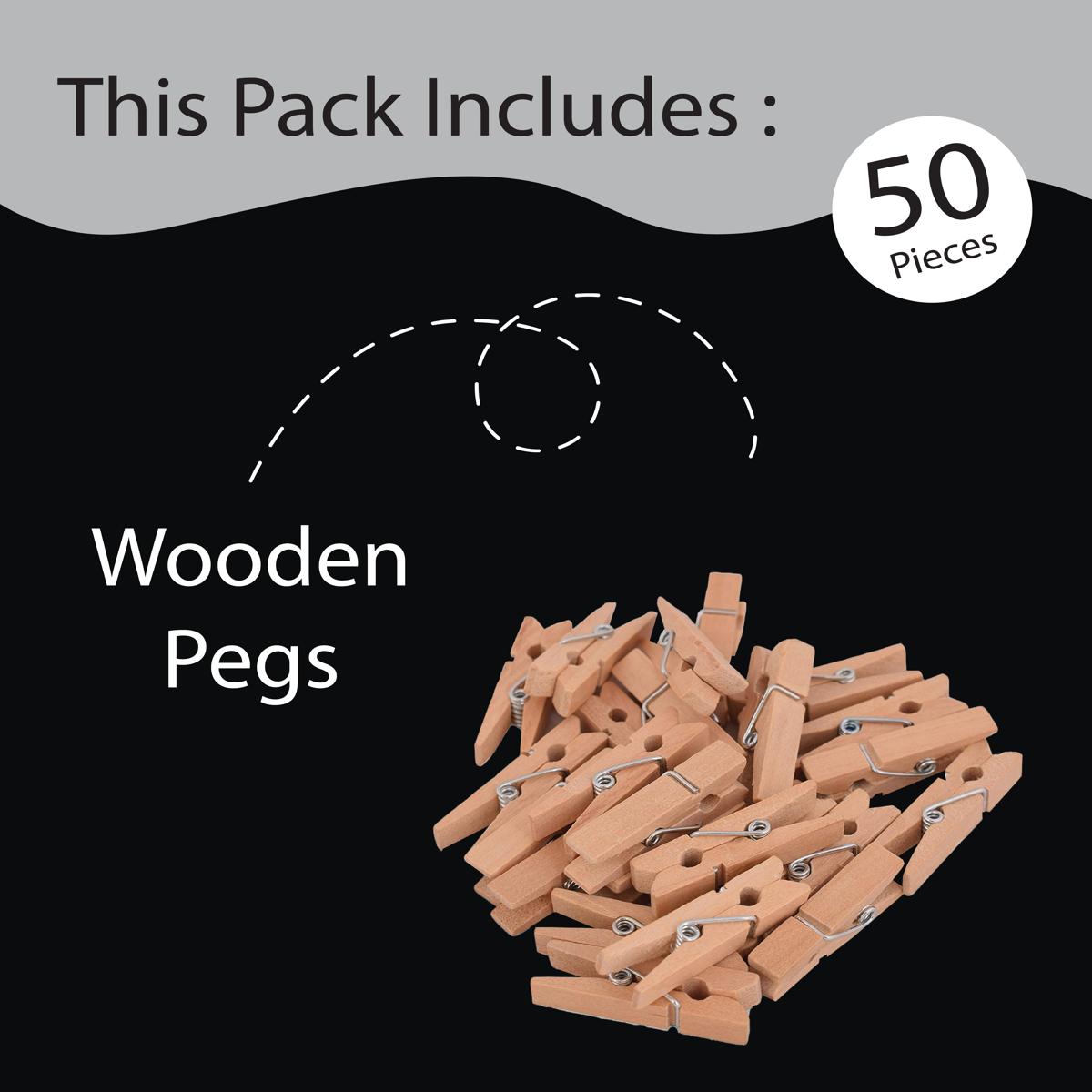 Unwynd Wooden Pegs Natural Small - Pack of 50