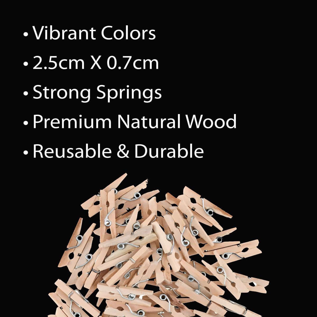 Unwynd Wooden Pegs Natural Small - Pack of 50